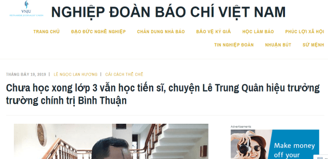 Chuyện phó hiệu trưởng trường chính trị Bình Thuận dùng bằng giả dự thi nghiên cứu sinh và mồm miệng đám lưu manh chính trị