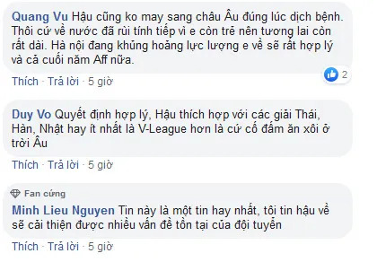 Cổ động viên xôn xao việc Văn Hậu về nước