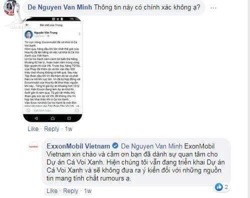 Có thật Exxon Mobil rút khỏi Mỏ Cá voi xanh của Việt Nam vì sức ép Trung Quốc? 