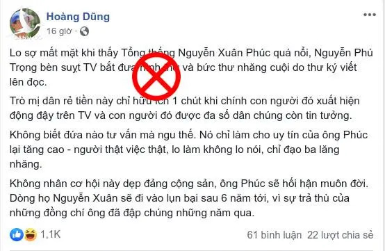 Cố tình bẻ lái Lời hiệu triệu của Tổng Bí thư, Chủ tịch nước Nguyễn Phú Trọng, ‘Hoàng Dũng’ âm mưu gì? 