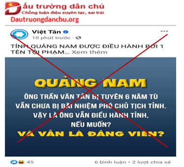 Cố tình bịa đặt sai sự thật của Việt Tân