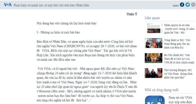 Công khai phản pháo lại báo nhân dân, VOA Tiếng Việt đang hướng đến điều gì?