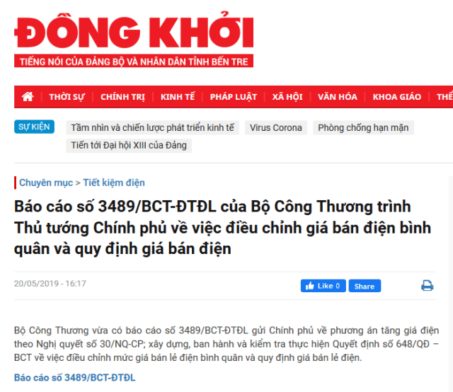 Cụm trang mạng tung tin giả về việc tăng giá điện lại tái phạm