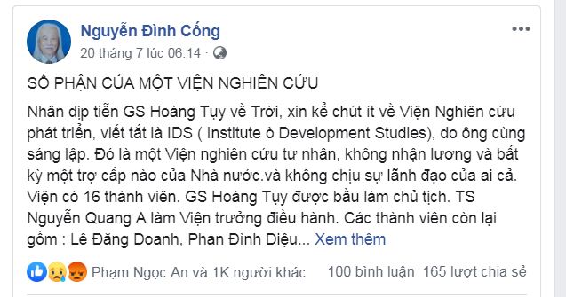 Đám dân chủ đang cố kéo Gs Hoàng Tuỵ, nhà giáo Phạm Toàn về hàng ngũ của mình