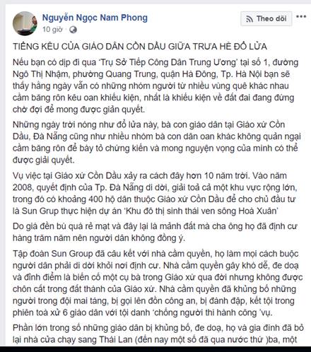 "Dân Oan Cồn Dầu" Đến Trụ Sở Tiếp Công Dân Trung Ương Để "Cầu Cứu"