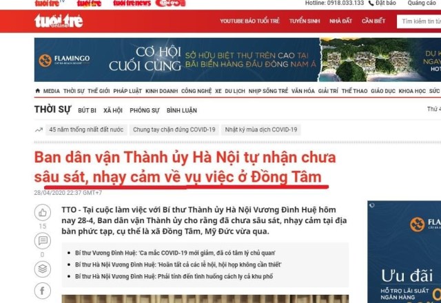 Dân vận Hà Nội có kém vụ Đồng Tâm?