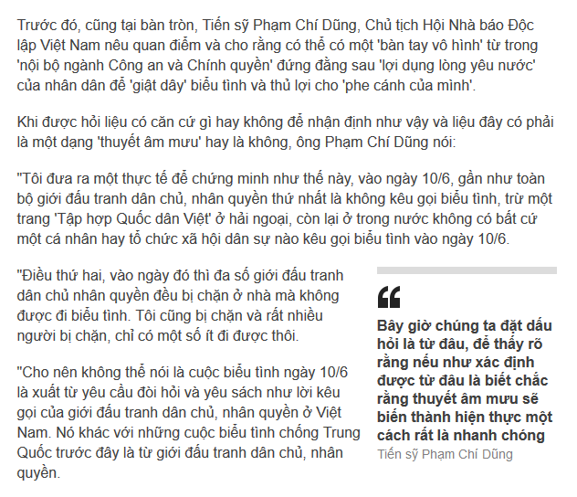 Phạm Chí Dũng là người phản biện ôn hòa hay kẻ tung tin bịa đặt?