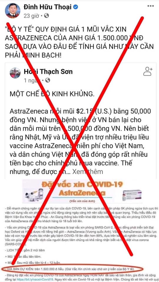 Đinh Hữu Thoại và Đặng Hữu Nam lại xuyên tạc quỹ vaccine phòng chống covid-19 của Chính phủ