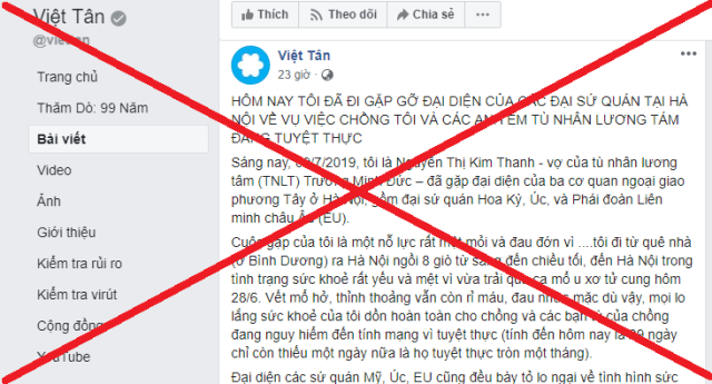 Đừng ảo tưởng sẽ có can thiệp từ bên ngoài cho việc tuyệt thực