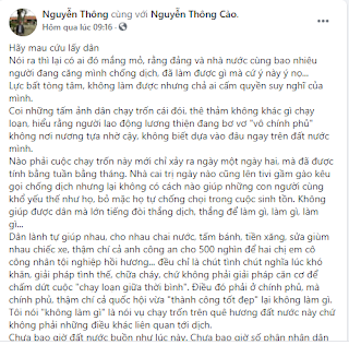 Đừng giả nhân giả nghĩa, hãy sống cho tử tế mà làm người anh Nguyễn Thông ạ