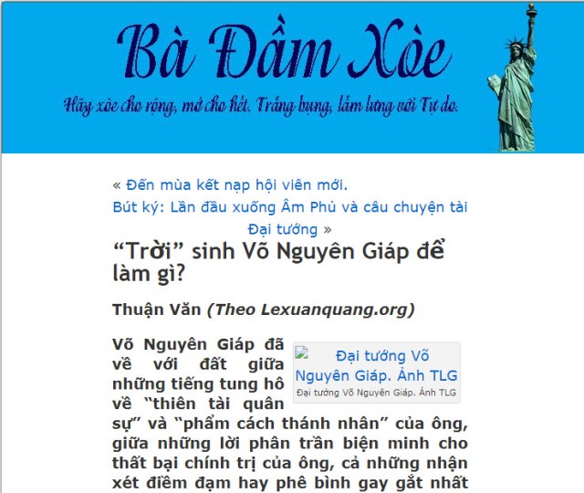 Dzận xĩ Phạm Thành- chủ blog Bà đầm xòe lẽ ra phải nhập kho từ năm năm trước