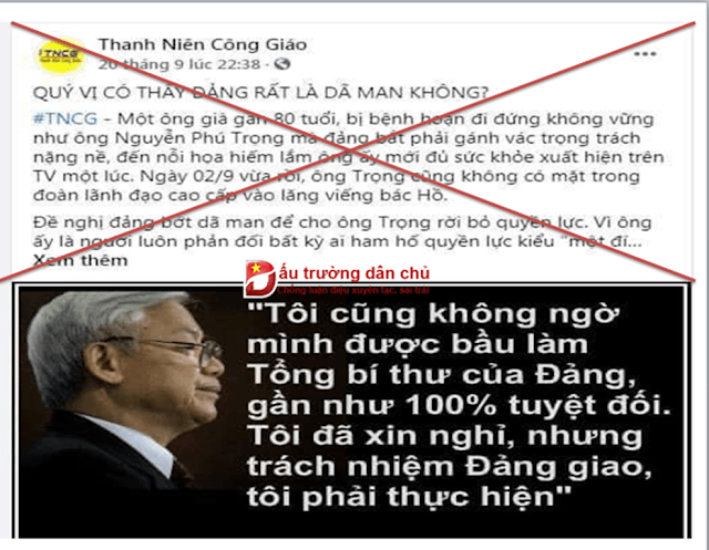 Fanpage ‘Thanh niên Công giáo’ lại xúc phạm đến cán bộ, lãnh đạo Đảng, Nhà nước