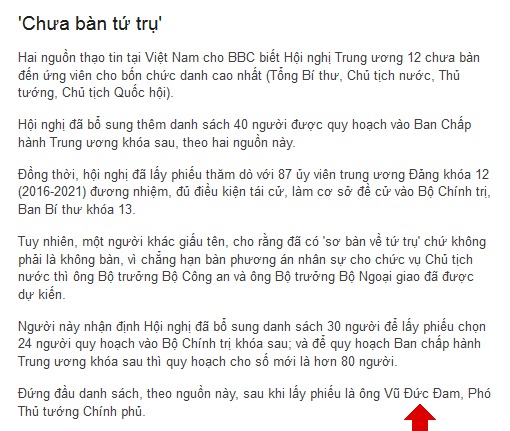 Fanpage Chim Báo Bão có  kết quả “quy hoạch Bộ chính trị, Ban Bí thư khóa XIII” không?