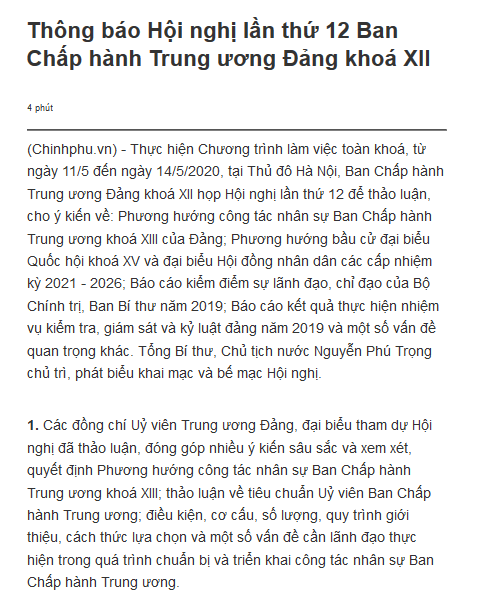 Fanpage Chim Báo Bão có  kết quả “quy hoạch Bộ chính trị, Ban Bí thư khóa XIII” không?