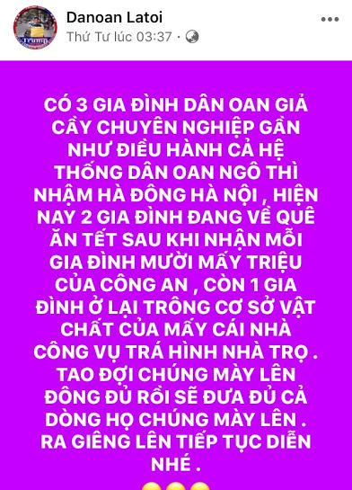 “Gia đình dân oan” Đoàn Thanh Giang bị tố ăn chặn tiền tài trợ