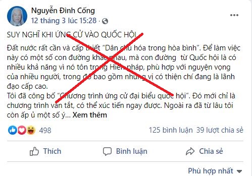 Giáo sư cơ hội Nguyễn Đình Cống