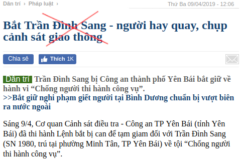 Giật tít “người hay quay video về cảnh sát giao thông bị bắt”, báo VnExpress có mục đích gì?