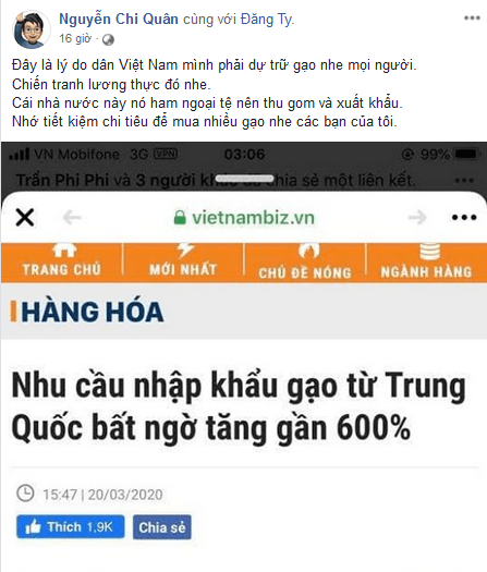 Giới dân chửi kêu gọi tích trữ lúa gạo: giúp dân hay hại dân?