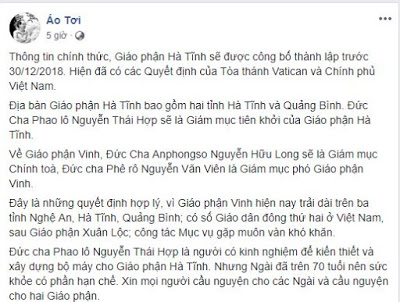 GÓC NHÌN: Đức cha Nguyễn Thái Hợp 