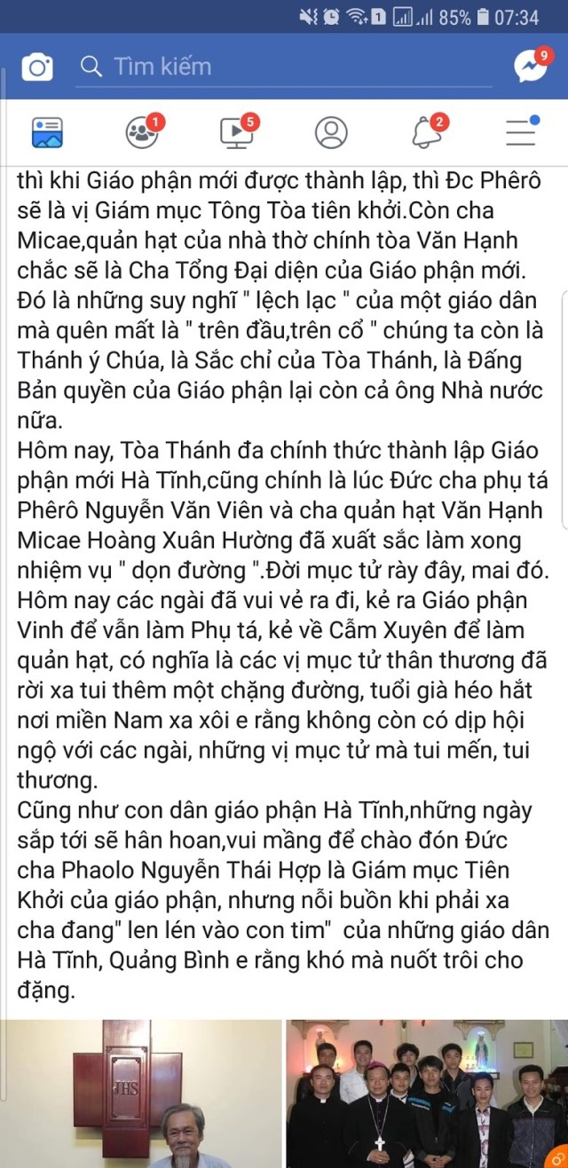 GÓC NHÌN: Những con sóng ngầm trong lòng Giáo phận Hà Tĩnh