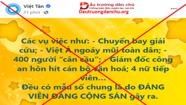 Góc nhìn phiến diện của tổ chức khủng bố Việt Tân