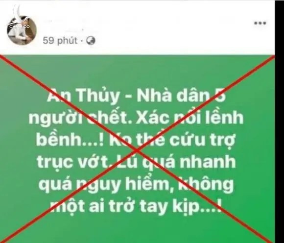 Hai người bị xử phạt vì đăng tin sai sự thật về lũ lụt trên mạng xã hội