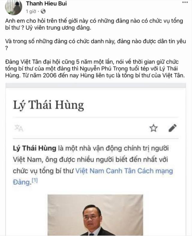 Hiếu gió công khai tuyên chiến với Việt Tân