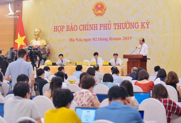 Họp báo Chính phủ thường kỳ tháng 9/2019