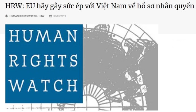 HRW Lại Xuyên Tạc Vấn Đề Nhân Quyền Ở Việt Nam