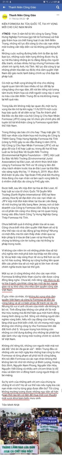 Hy vọng gì ở việc kiện FORMOSA ra Tòa án quốc tế?