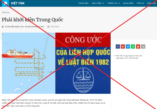 Kêu gọi khởi kiện Trung Quốc: Xin đừng để bị lợi dụng!