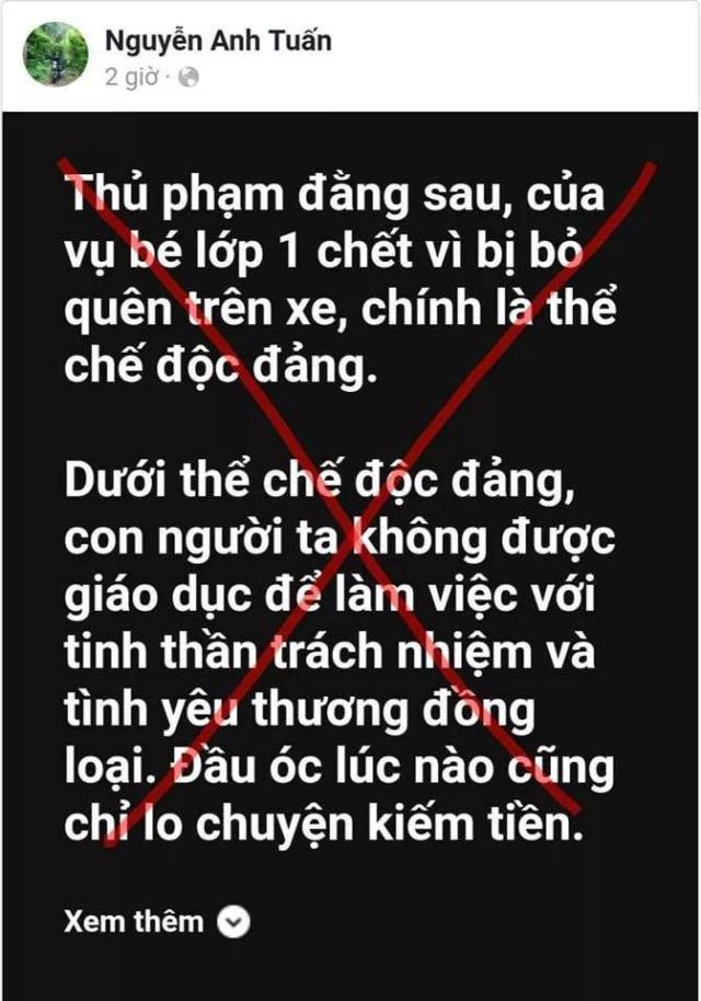 Khổ thân cháu bé. Qua đời rồi còn bị lũ chống phá lôi ra làm điểm tựa để chửi nhà nước.#LTD#cpdvn