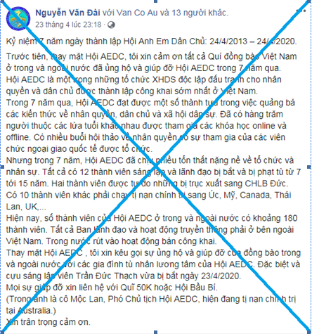 Khôi hài trò quảng cáo kỷ niệm 7 năm thành lập Hội anh em dân chủ của Nguyễn Văn Đài