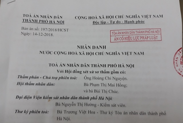 Không chấp nhận kháng cáo của Bộ trưởng Giáo dục và Đào tạo