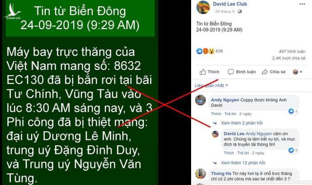 Không có chuyện trực thăng của Việt Nam bị bắn rơi ở bãi Tư Chính