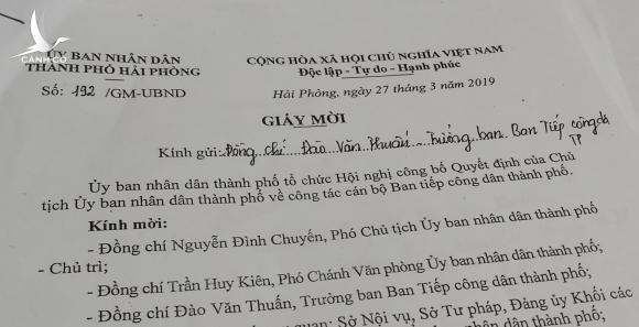 Không thể ‘đùng 1 cái’ cho Trưởng ban tiếp dân Hải Phòng thôi chức