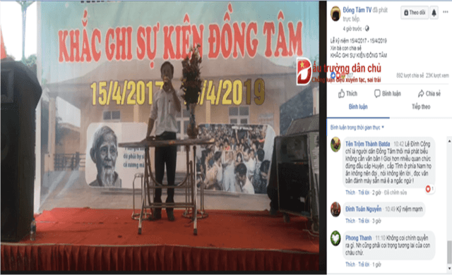 'Kỷ niệm sự kiện Đồng Tâm': Trò diễn của cha con cụ Kình với sự hậu thuẫn của những kẻ chống phá