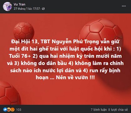 Lạm bàn trình độ công kích Đại hội XIII của giới chống cộng