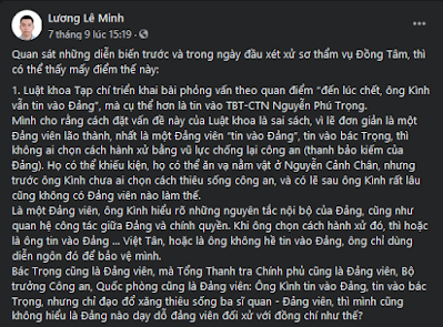 Lê  Đình Kình “tin vào Đảng”, hay chỉ nấp sau danh nghĩa Đảng viên?