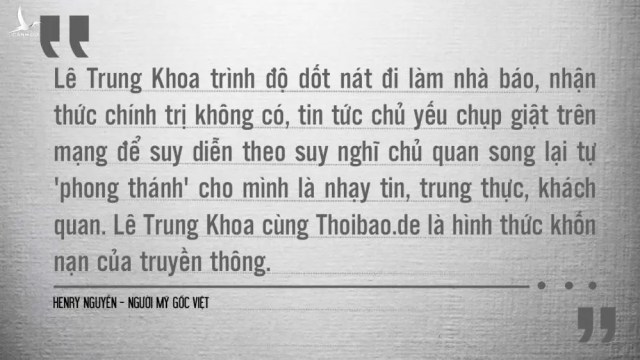 Lê Trung Khoa Thoibao.de là ai?