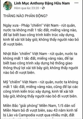 Lm Đặng Hữu Nam Tiếp Tục Phủ Nhận Chiến Thắng Của Dân Tộc