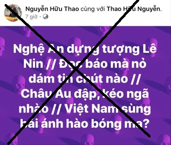 Lộ diện những kẻ dã tâm lợi dụng xây dựng tượng đài Lê-nin ở Nghệ An để xuyên tạc