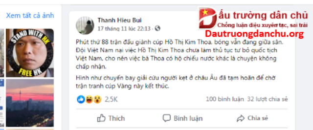 Lộ rõ mưu đồ Bùi Thanh Hiếu dựng chuyện 'bắt giữ bà Hồ Thị Kim Thoa' ở Pháp