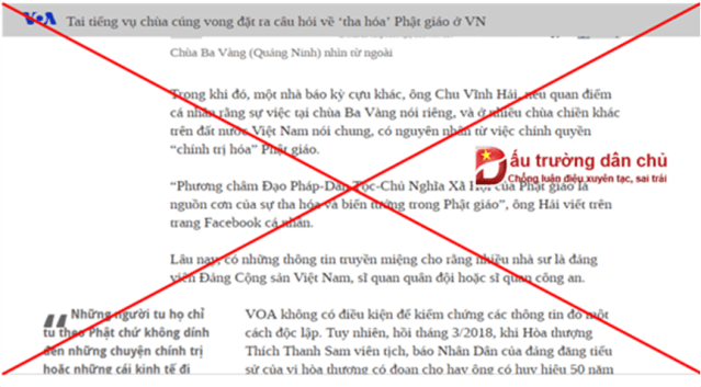 Luận điệu “chính trị hóa” Phật giáo là xuyên tạc vô căn cứ và sai sự thật