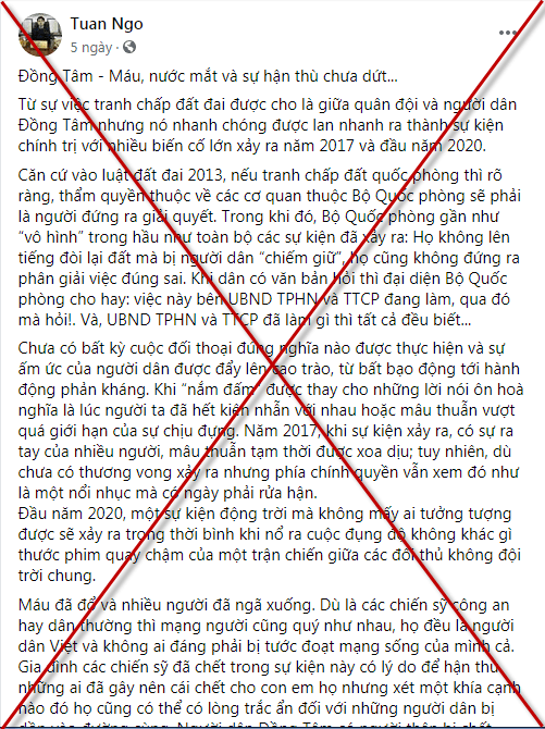 Luận điệu của sư Ngô Anh Tuấn trước phiên tòa xét xử 29 đối tượng trong vụ án tại Đồng Tâm