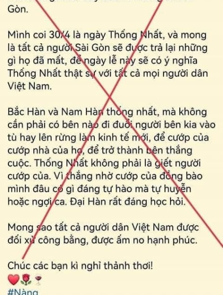 Luận điệu xuyên tạc cuộc chiến tranh giải phóng dân tộc, thống nhất đất nước của Lương Hoàng Anh