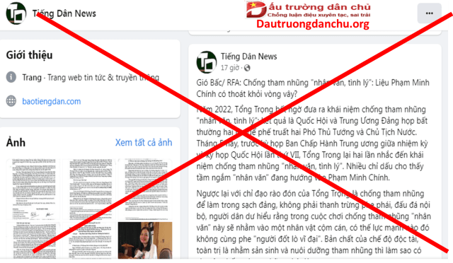 Luận điệu xuyên tạc vô lối của Tiếng Dân news về chống tham nhũng ở nước ta hiện nay