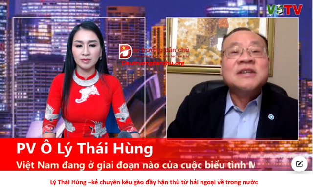 Lý Thái Hùng –Kẻ chuyên kêu gào đầy hận thù từ hải ngoại về trong nước