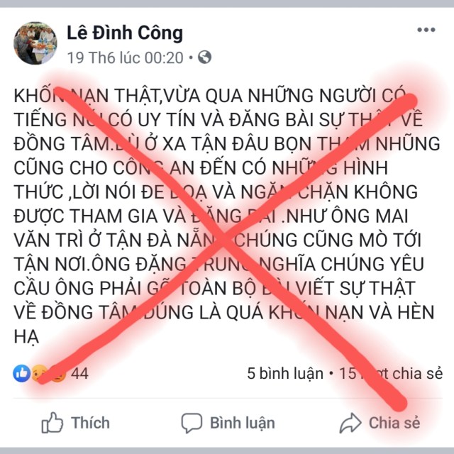 Mai Văn Trì, Đặng Trung Nghĩa đã quay đầu với Lê Đình Kình