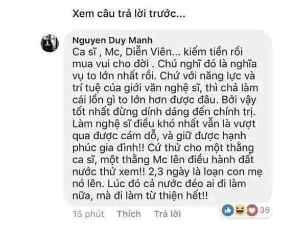 MC lũ, Tiên lũ và chuẩn ngôn của ca sỹ Duy Mạnh